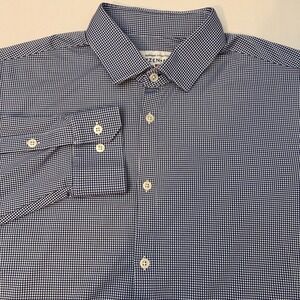 Mizzen+Main Spinnaker Men's XXL Trim Fit Gingham Dress Shirt Performance Stretch